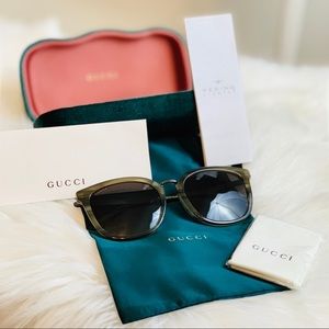 Gucci | Havana Dark Ruthenium Grey Gradient Lenses